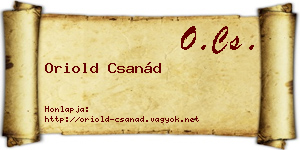 Oriold Csanád névjegykártya