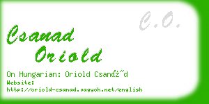 csanad oriold business card